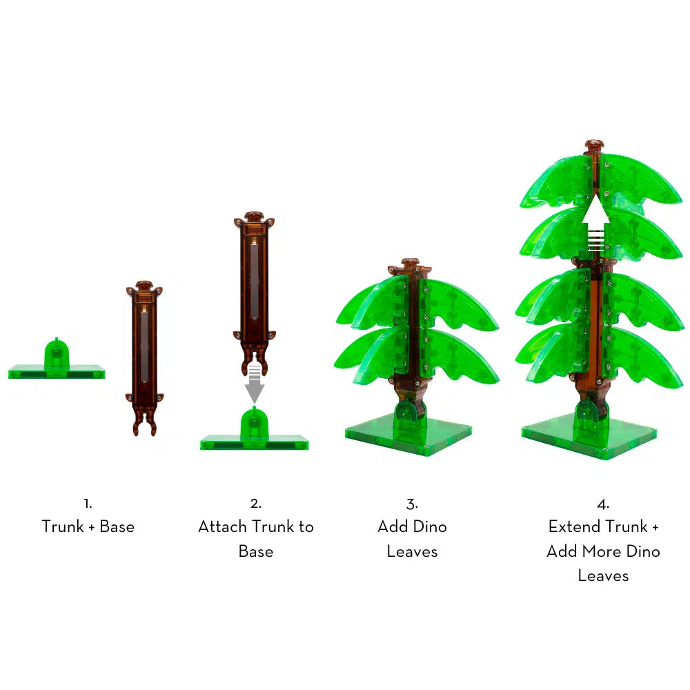 this image shows how to make a tree using a trunk bace, trunk, leaves, and even more leaves