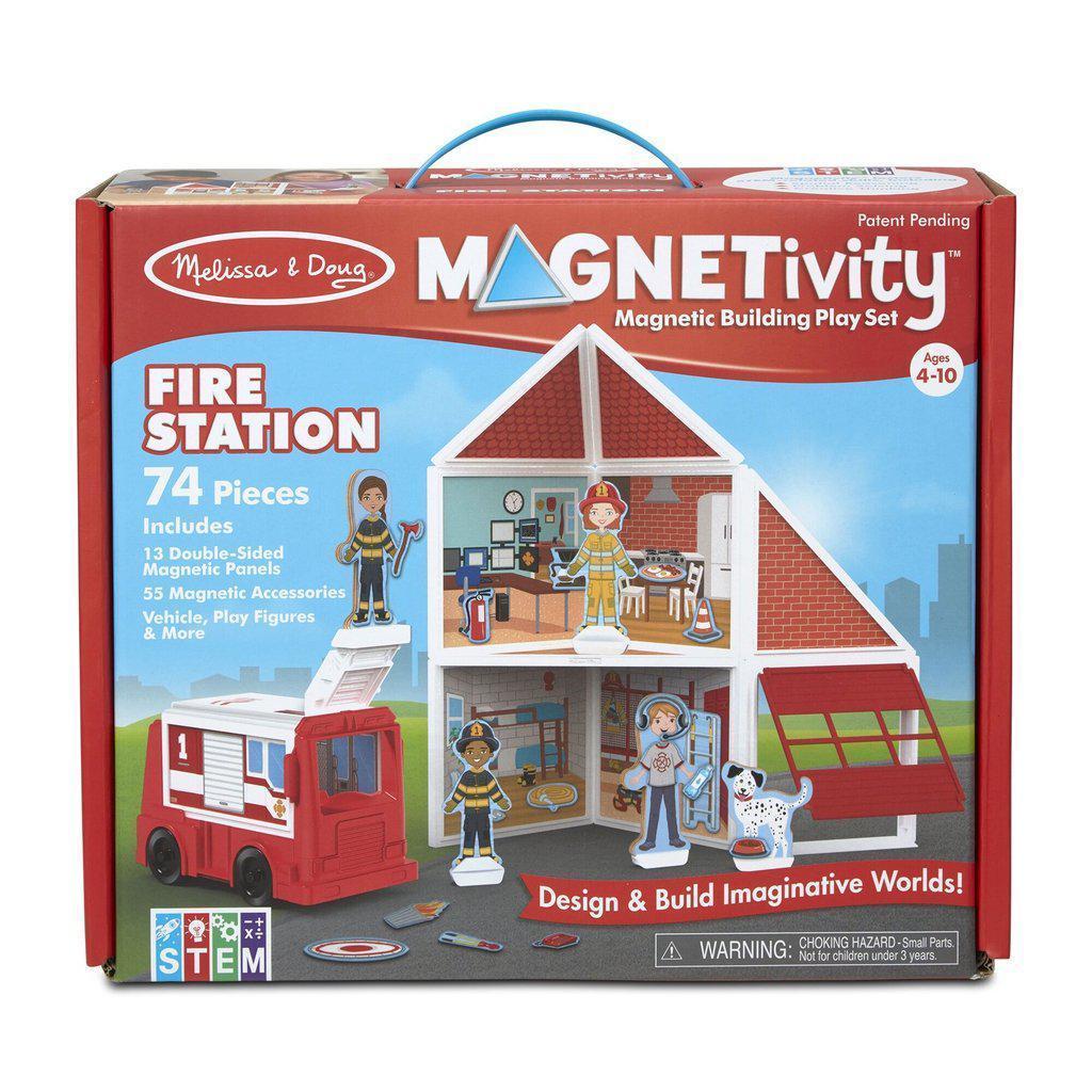 Magnetivity Magnetic Building Play Set - Fire Station-Melissa & Doug-The Red Balloon Toy Store