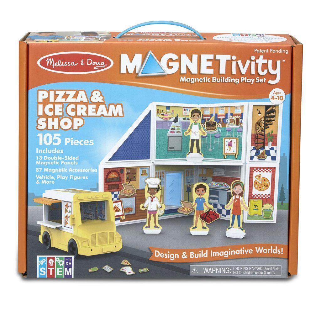 Magnetivity Magnetic Building Play Set - Pizza & Ice Cream Shop-Melissa & Doug-The Red Balloon Toy Store