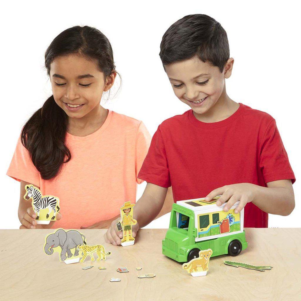 Magnetivity Magnetic Building Play Set - Safari Rescue Truck-Melissa & Doug-The Red Balloon Toy Store
