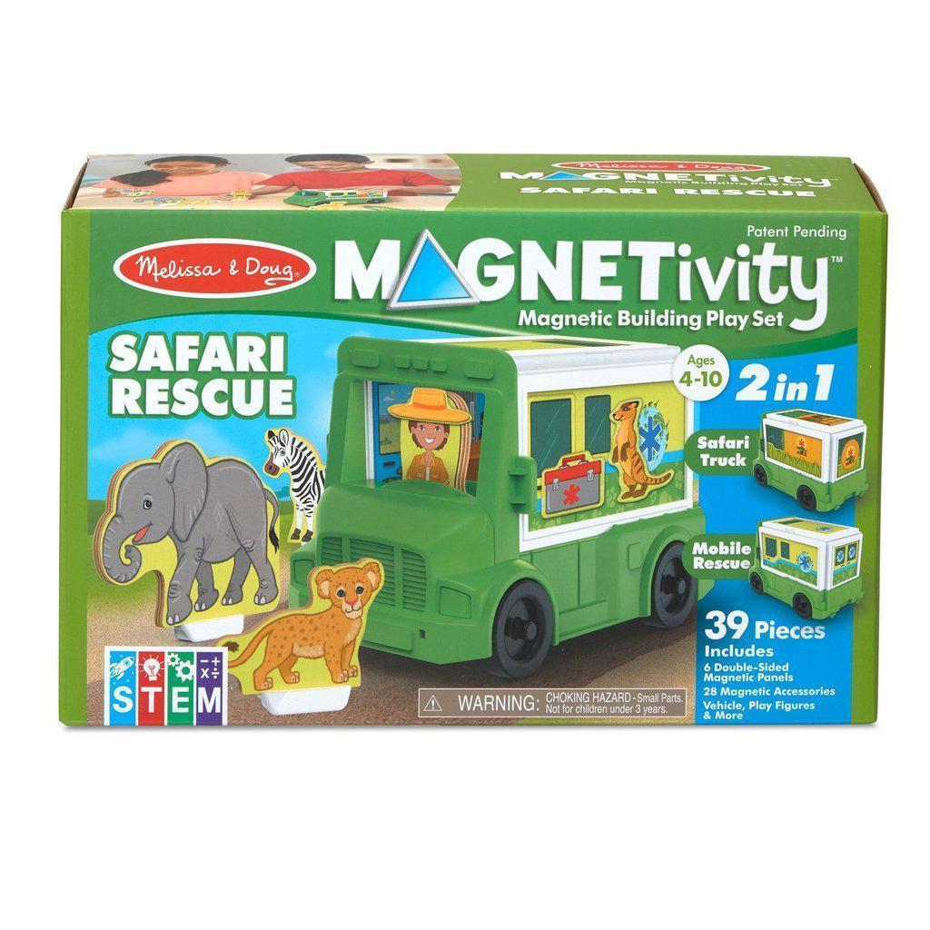 Magnetivity Magnetic Building Play Set - Safari Rescue Truck-Melissa & Doug-The Red Balloon Toy Store