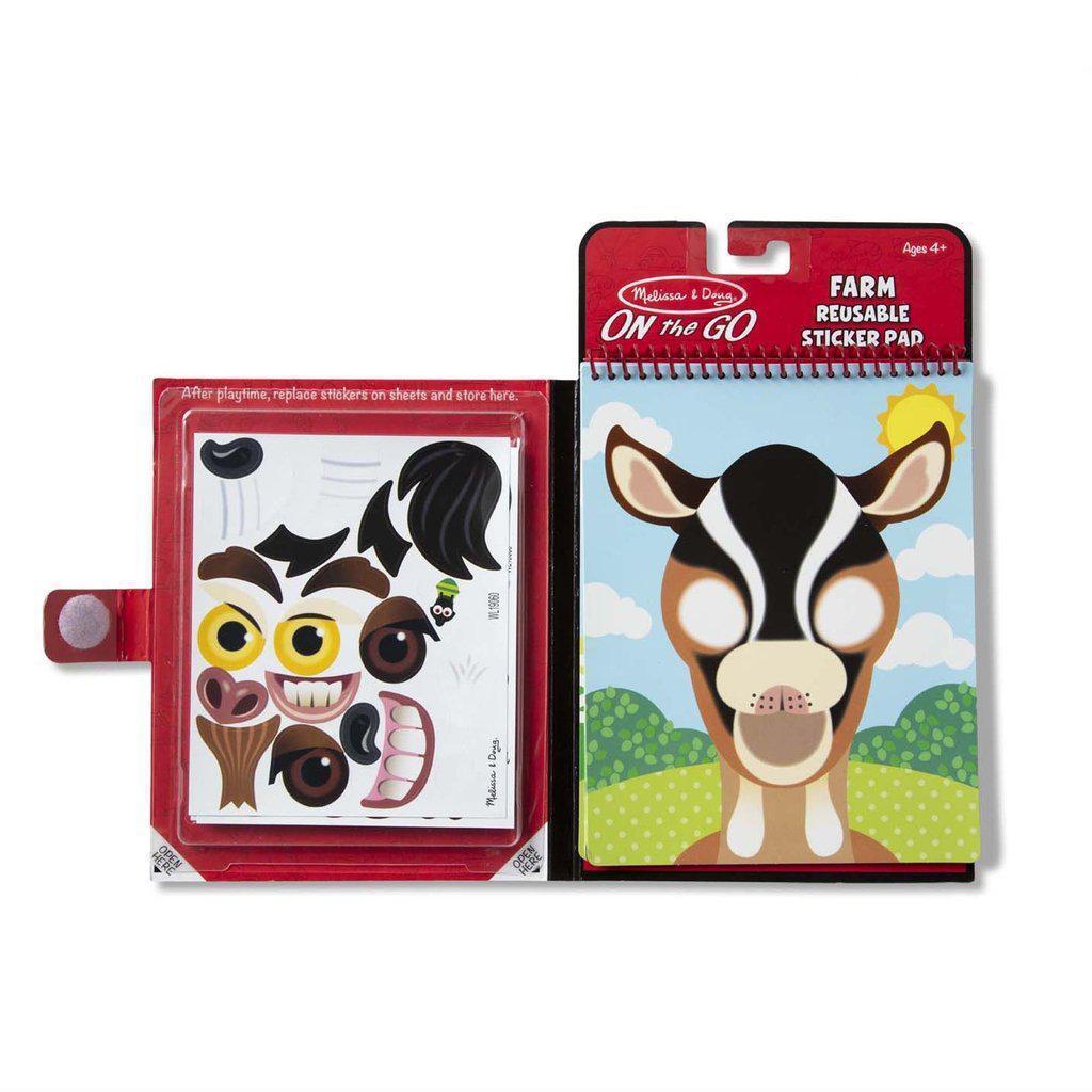 Make-a-Face - Farm Reusable Sticker Pad - On the Go Travel Activity-Melissa & Doug-The Red Balloon Toy Store