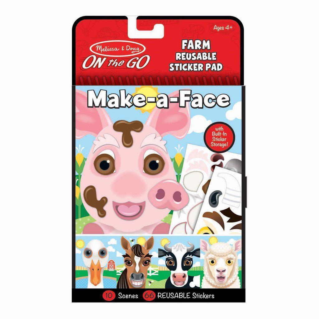 Make-a-Face - Farm Reusable Sticker Pad - On the Go Travel Activity-Melissa & Doug-The Red Balloon Toy Store