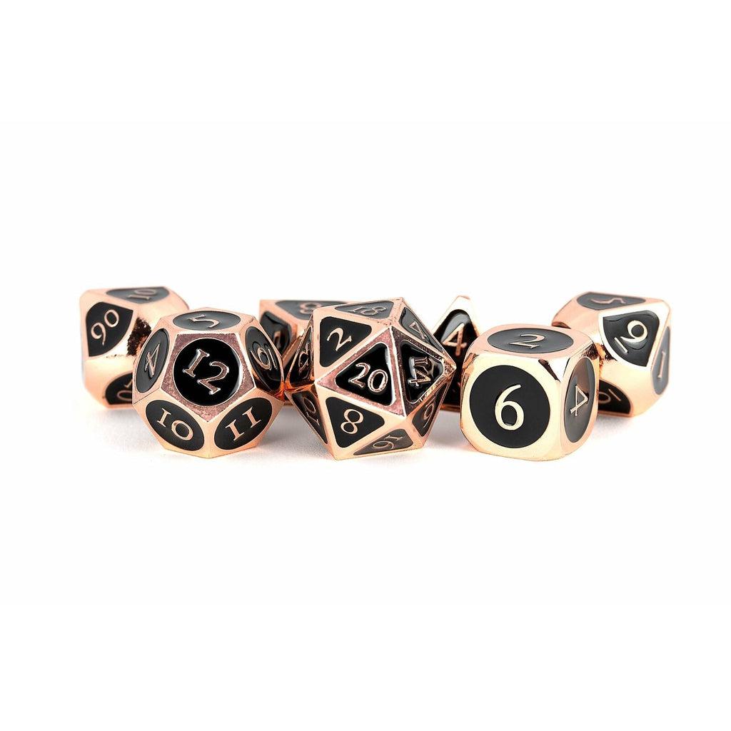Metal Enamel Black & Copper D&D Dice Set-Chessex-The Red Balloon Toy Store