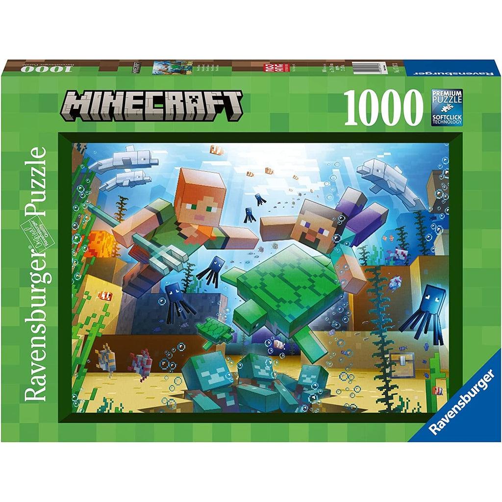 Puzzle box | Image of Minecraft Steve and Alex swimming underwater | 1000pcs