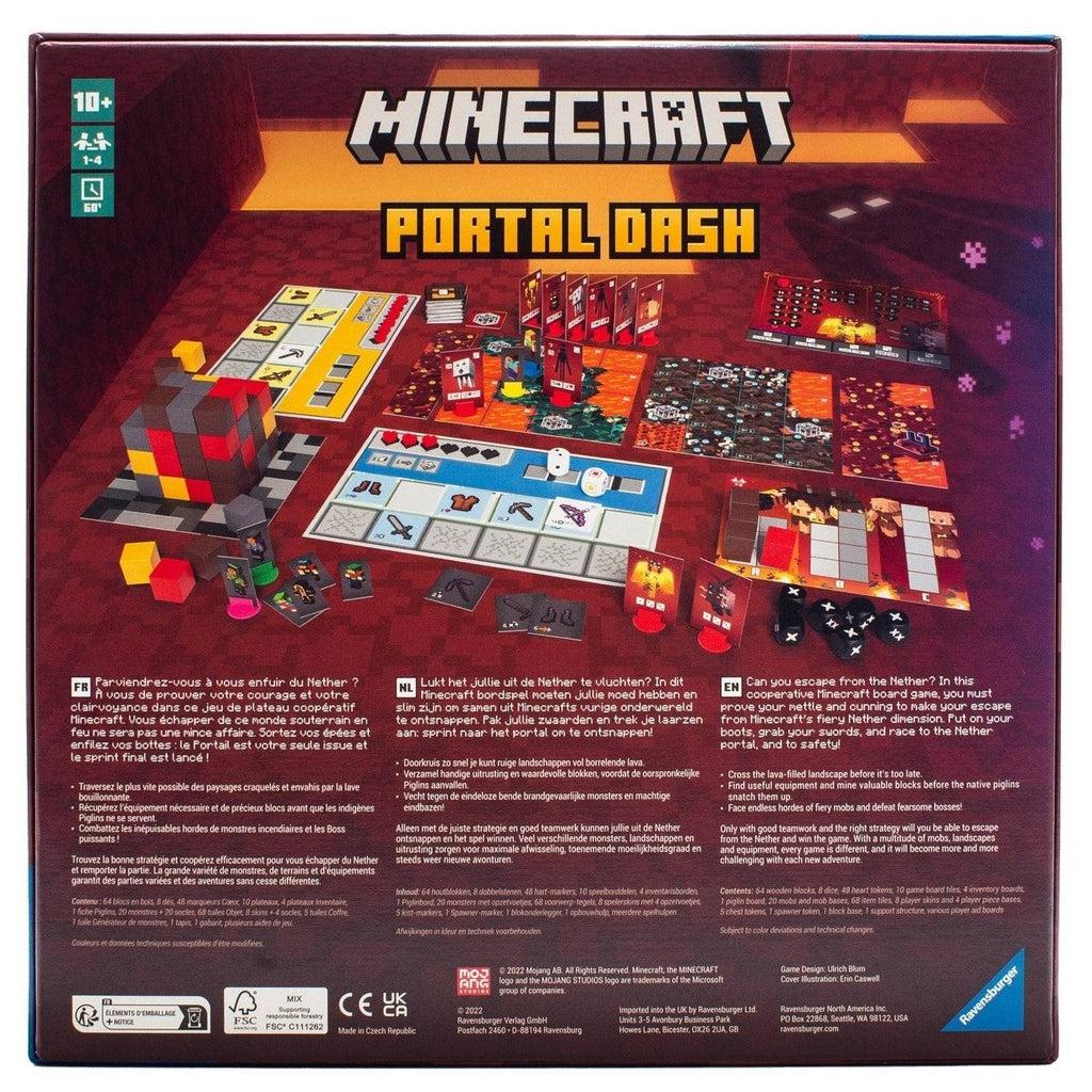 Image is of the back of the box. It shows all the game pieces included in the game as well as some flavor text in multiple languages setting up the scenario of the game.