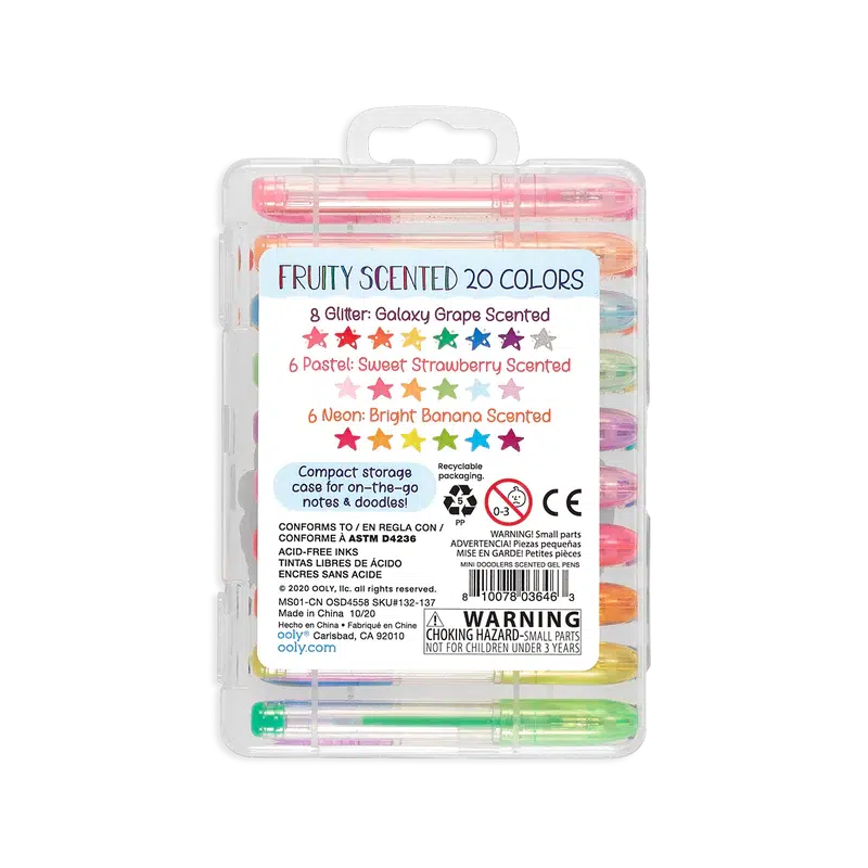 Mini Doodlers Fruity Scented Gel Pens-OOLY-The Red Balloon Toy Store