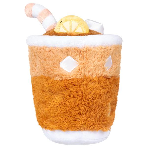 Back view of the plush. Shows that the straw, some ice cubes and a lemon stick out of the top of the plush.
