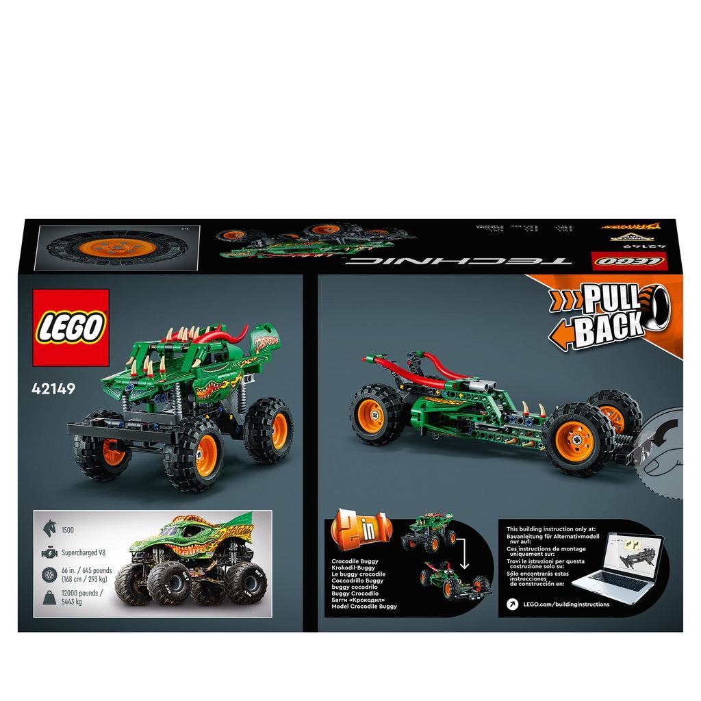 back of the box shows both build versions of the vehicle as well as a graphic mentioning the pull back features