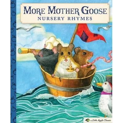 The cover of the book shows a bird in the corner looking at three mice in a bucket floating in the ocean. They have a flag and a spyglass as well