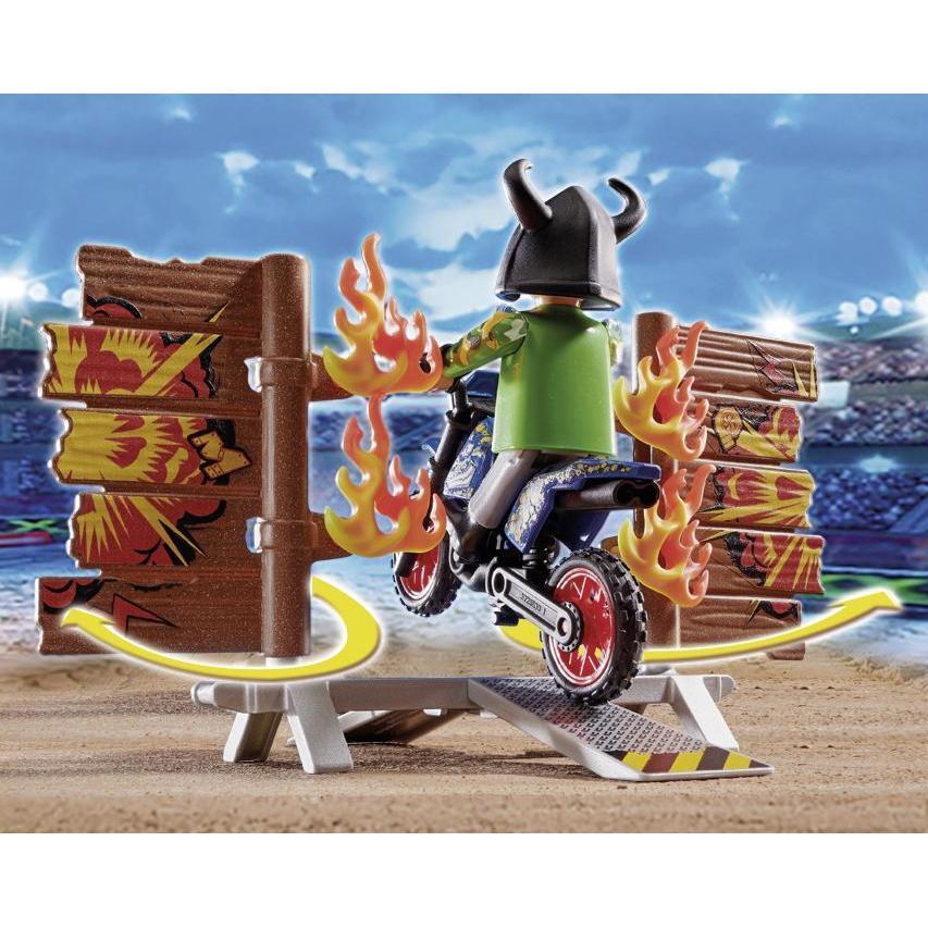 Motocross with Fiery Wall-Playmobil-The Red Balloon Toy Store