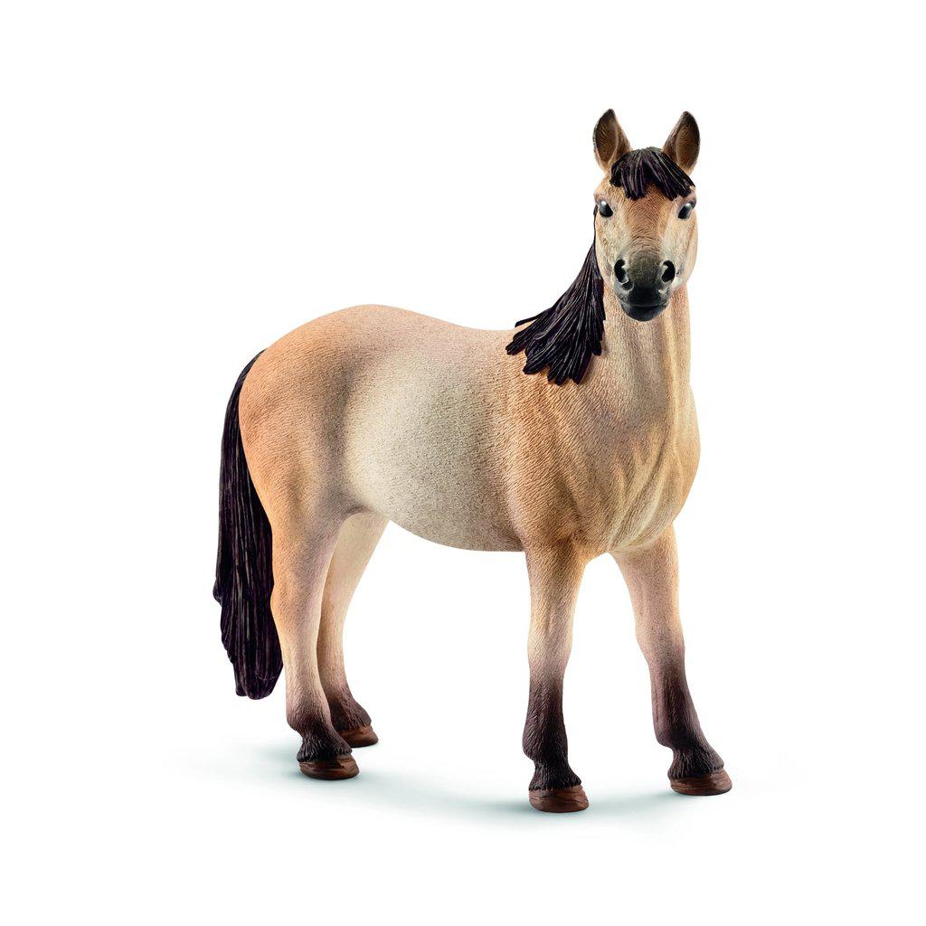 Image of the Mustang Mare figurine. It is a brown/tan horse with black mane, tail, and hooves.