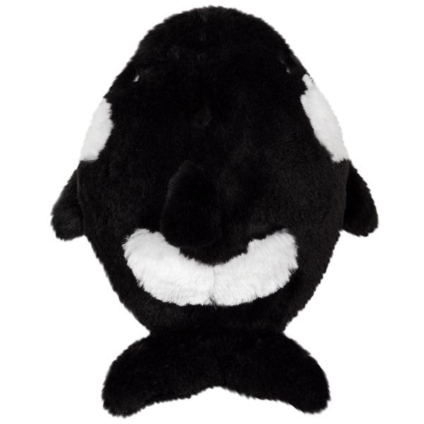 Top view of the plush. Shows it has a black dorsal fin.