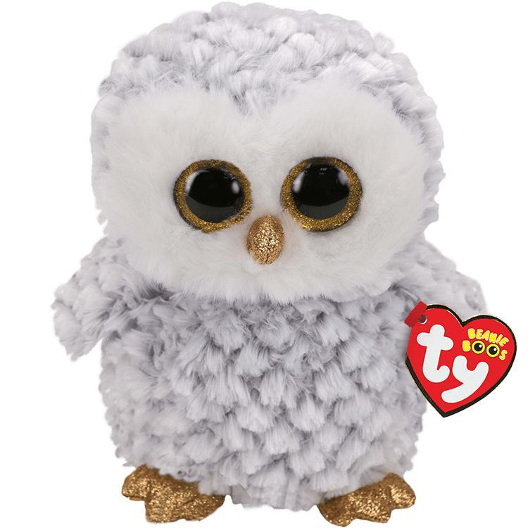 Owlette - White and Gray Owl Medium-Ty-The Red Balloon Toy Store