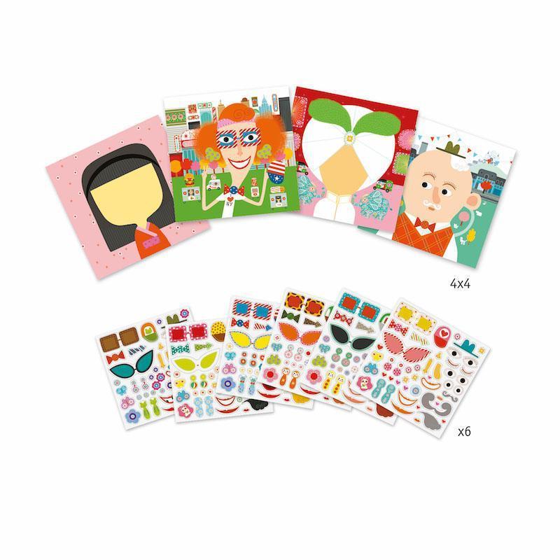 Petit Gifts - Sticker Kits Make-A-Face-Djeco-The Red Balloon Toy Store