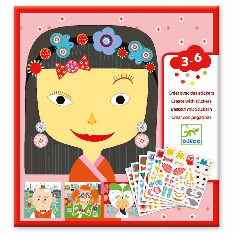 Petit Gifts - Sticker Kits Make-A-Face-Djeco-The Red Balloon Toy Store