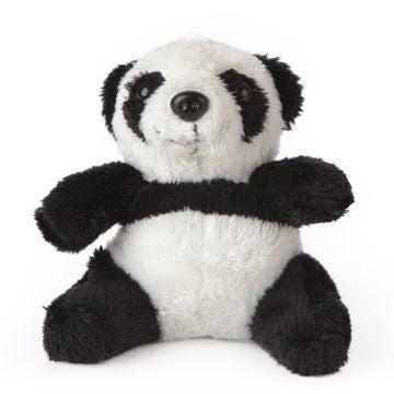 Image of the Panda Smols plush. It is a regular black and white panda. It has a somewhat squished body.
