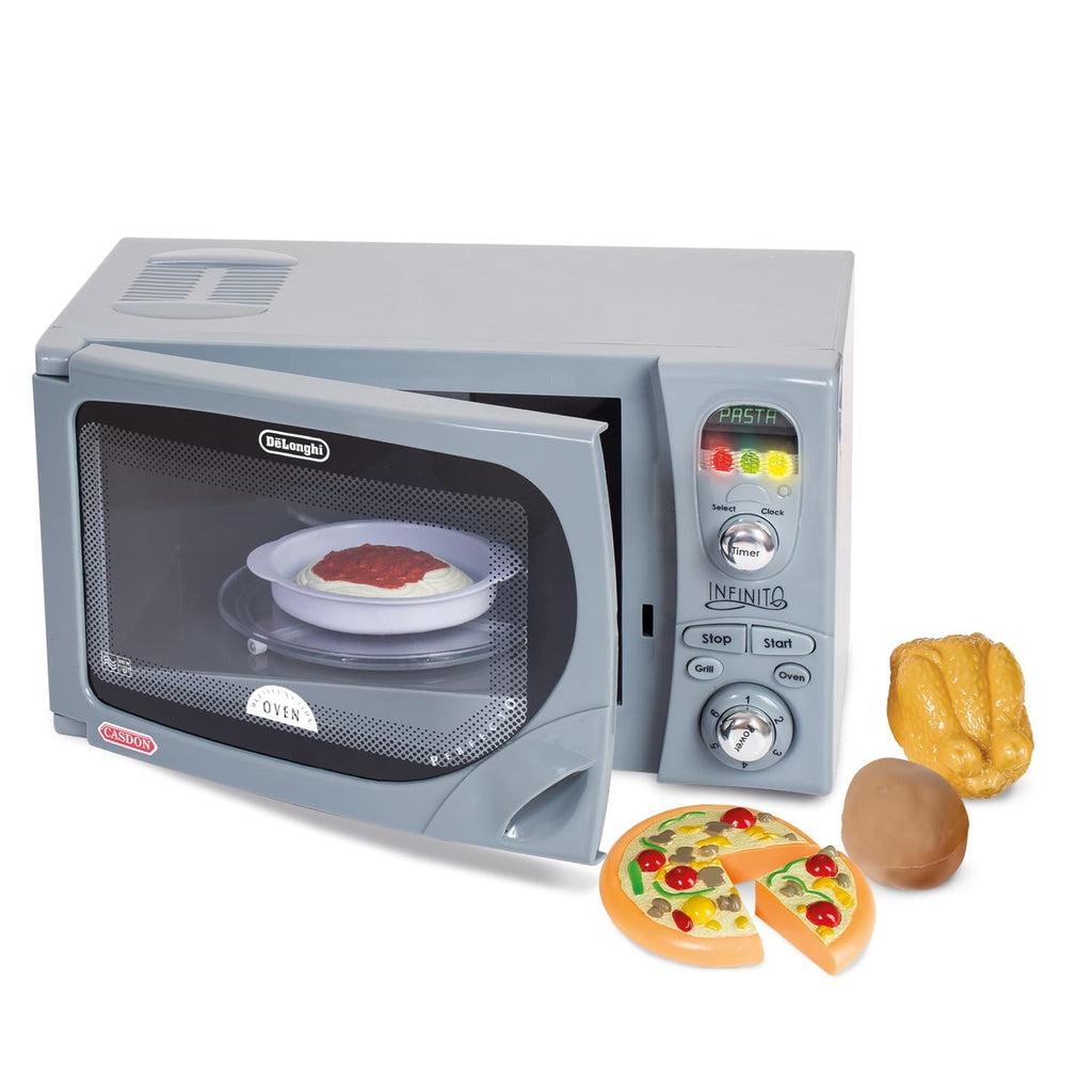  Casdon DeLonghi Microwave. Toy Replica of DeLonghi's 'Infinito'  Microwave for Children Aged 3+. Featuring Flashing LED's, Sounds &  More,Silver : Home & Kitchen