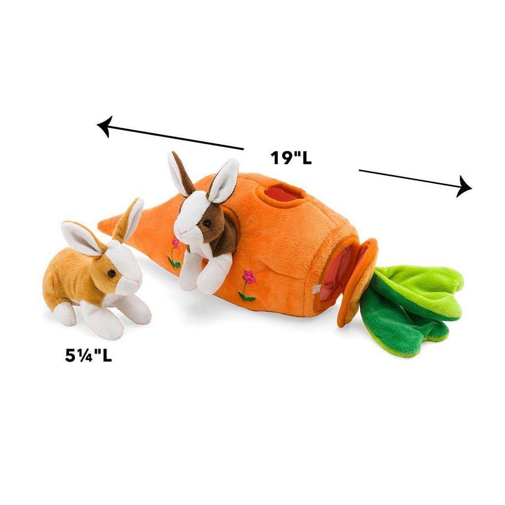 Plush Bunnies and Carrot Cottage-HearthSong-The Red Balloon Toy Store