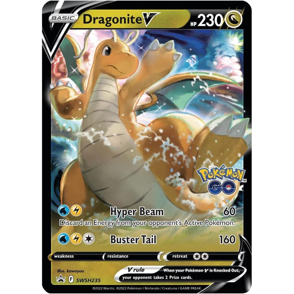 Dragonite V pokemon trading card.