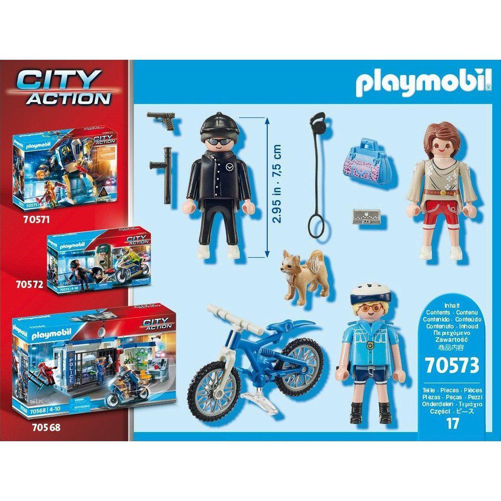 Police Bicycle with Thief-Playmobil-The Red Balloon Toy Store