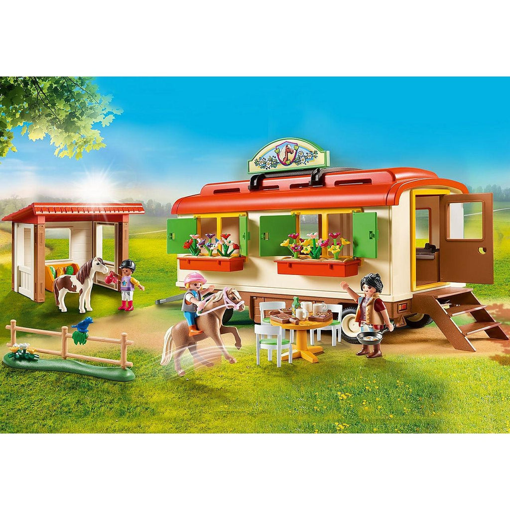 Pony Shelter with Mobile Home-Playmobil-The Red Balloon Toy Store