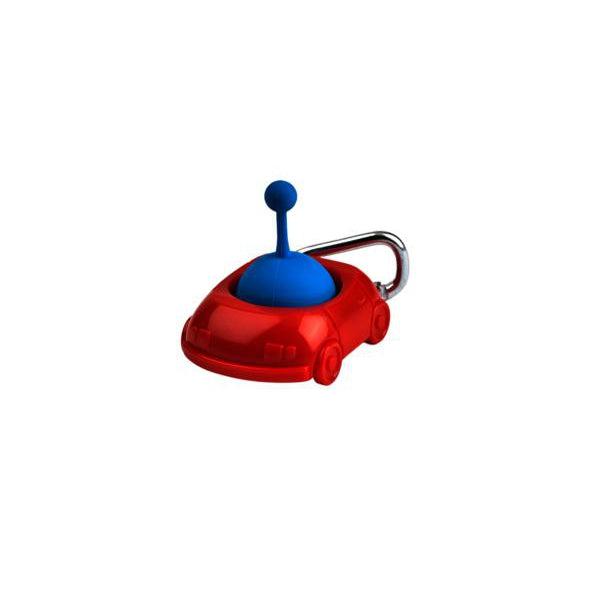 The pull n' pop is a car shaped piece of plastic with a  round hole in the center and a keychain attached to the back. The inside of the car shape contains a rubber bubble with an antenna themed puller for use when popping and pulling this fidget toy.