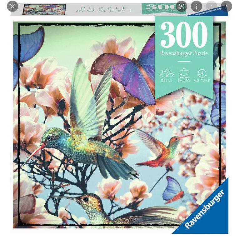 Puzzle box | Image on box shows hummingbirds and butterflies in magnolia blooms | 300pcs