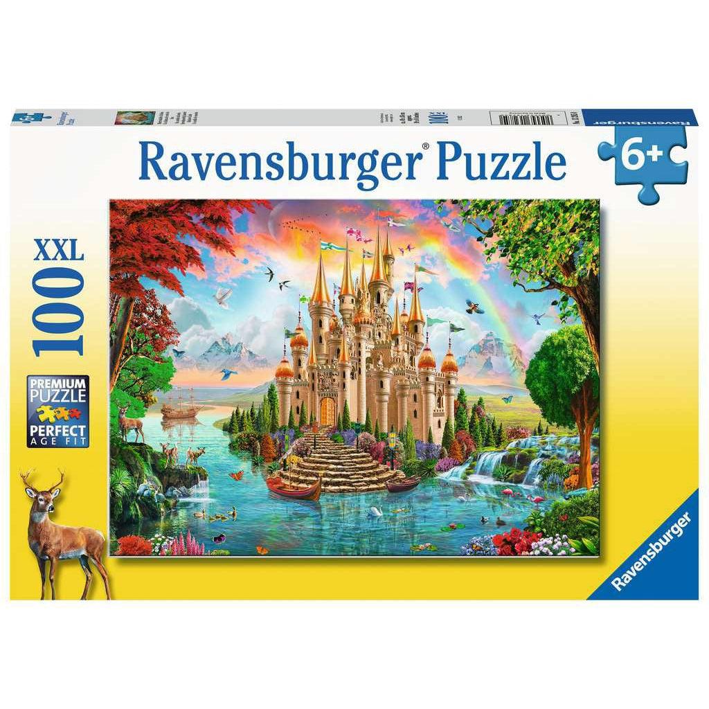 Puzzle box | Image on box is a scenic illustration of a castle surrounded by water. | 100 XXL pcs