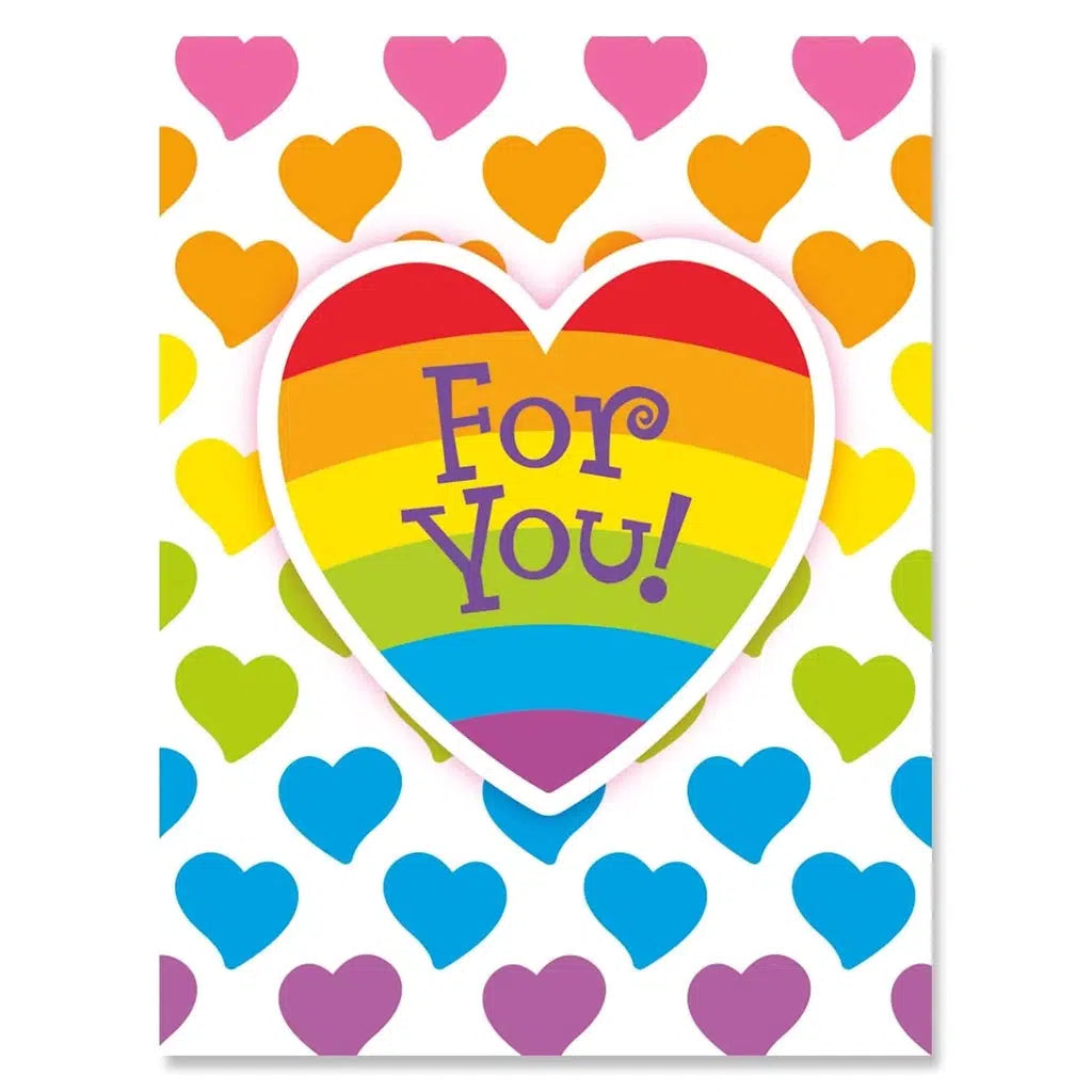 Rainbow Hearts - Mini Greeting Card-Peaceable Kingdom-The Red Balloon Toy Store
