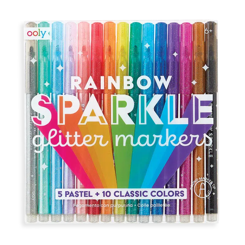 Rainbow Sparkle Glitter Markers-OOLY-The Red Balloon Toy Store