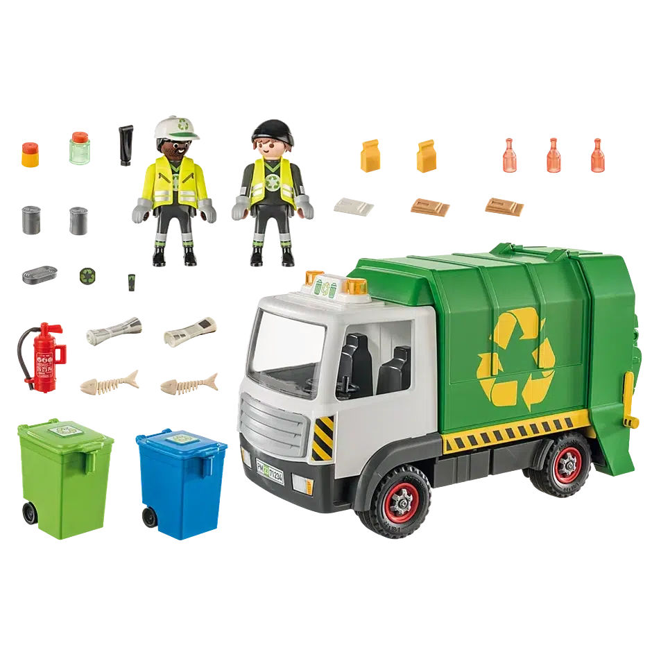 The two figures, the truck, and all accessories listed in the description under contents are shown here