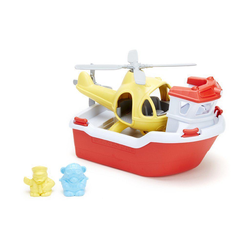 Rescue Boat and Helicopter-Green Toys-The Red Balloon Toy Store