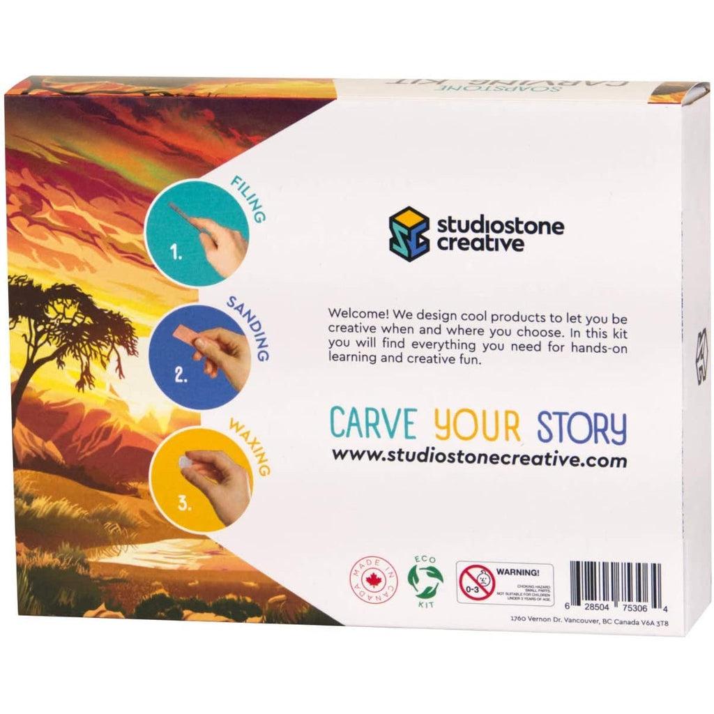 Rhino Soapstone Carving Kit-Studiostone-The Red Balloon Toy Store