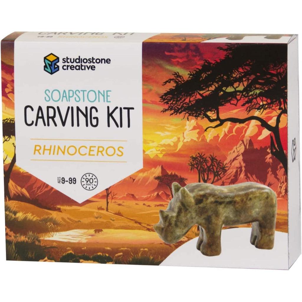 Rhino Soapstone Carving Kit-Studiostone-The Red Balloon Toy Store