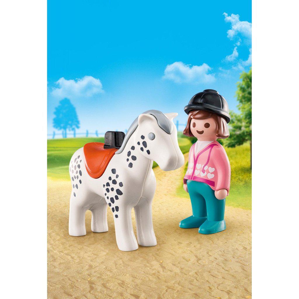 Rider with Horse Play Set-Playmobil-The Red Balloon Toy Store