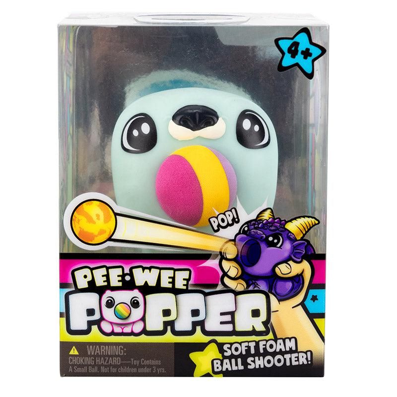Image of the packaging. The walls are clear so that you can see the PeeWee Popper inside.