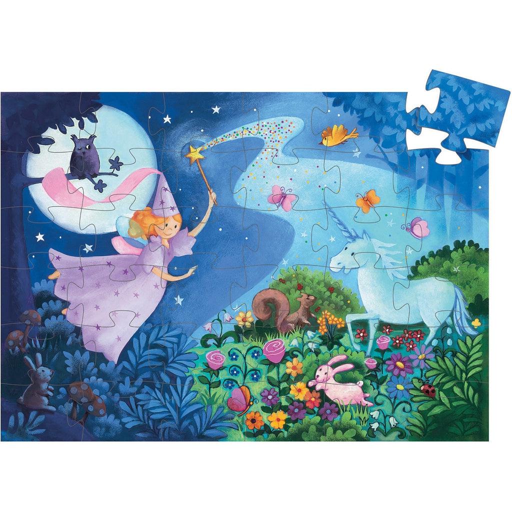 Silhouette Puzzle - Fairy & Unicorn-Djeco-The Red Balloon Toy Store