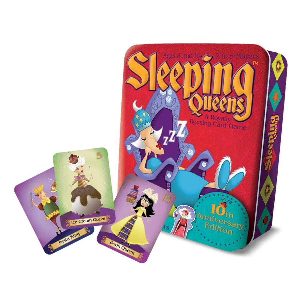 sleeping queens 10th anniversary edition - sleeping queens game tin with sleeping queen on front - The Red Balloon Toy Store - Gamewright