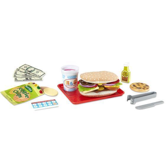Melissa and Doug Wooden Slice and Stack Sandwich Counter with Deli Slicer 