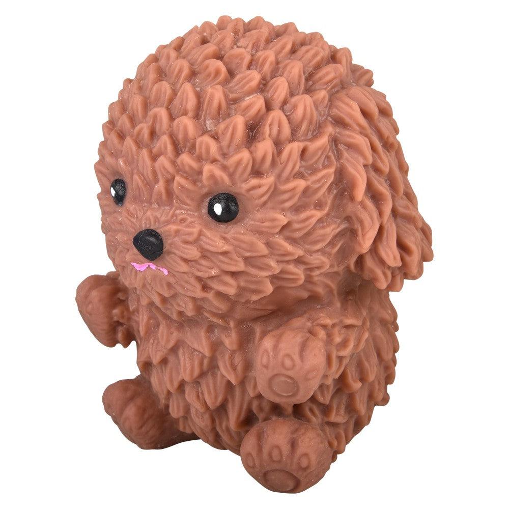 Image of a Squeeze & Stretch Poodle. It has lots of detail on the fur. The eyes and nose are black with a light pink mouth.