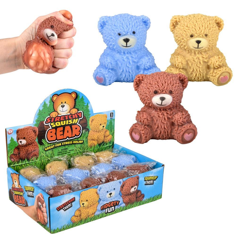 Image of the in-store packaging. It shows an assortment of the teddy bear toys.