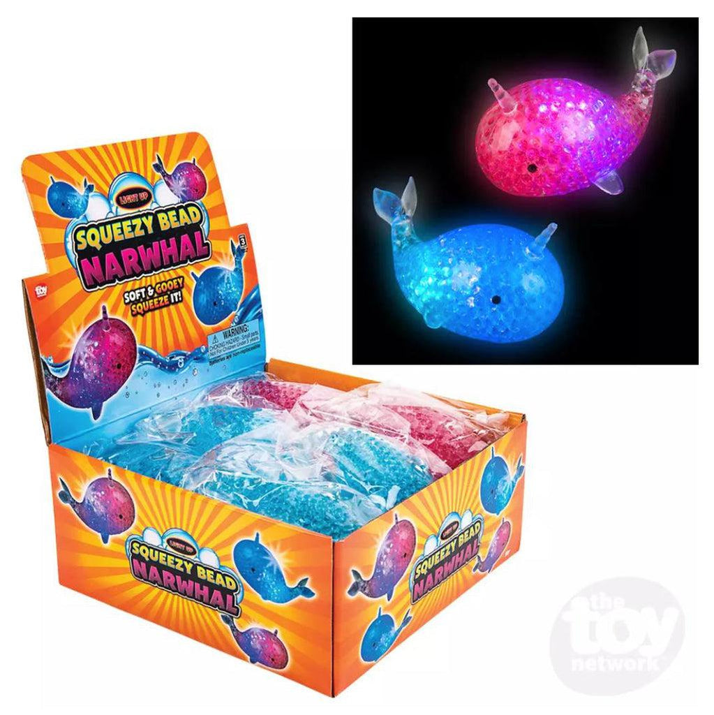 Squeezy Bead Light-Up Narwhal-The Toy Network-The Red Balloon Toy Store