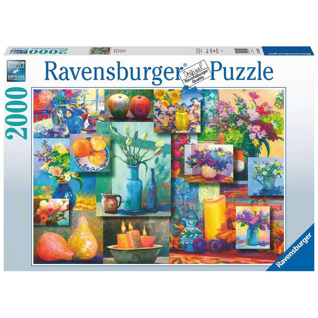 Image of the front of the puzzle box. It has information such as the brand name, Ravensburger, and the piece count (2000pc). In the center of the box is a picture of the finished puzzle. Puzzle described on next image.