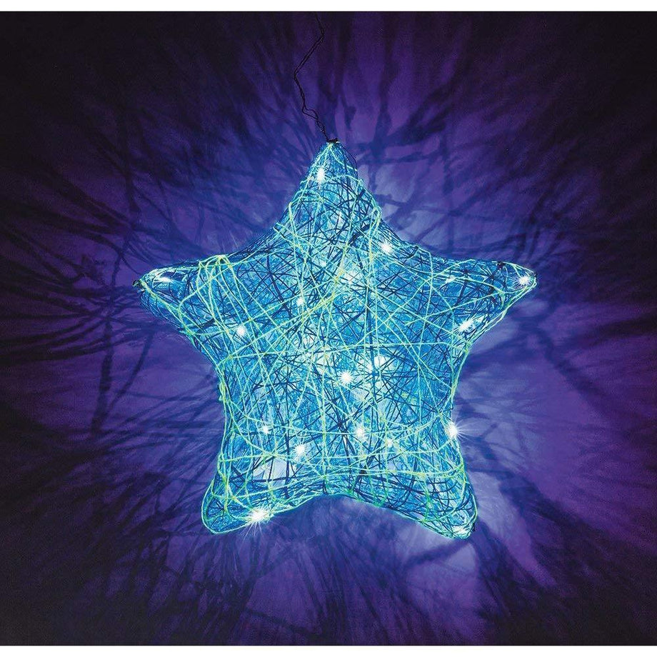 3D String Art Kit for Kids - Makes a Light-Up Star Lantern with 20