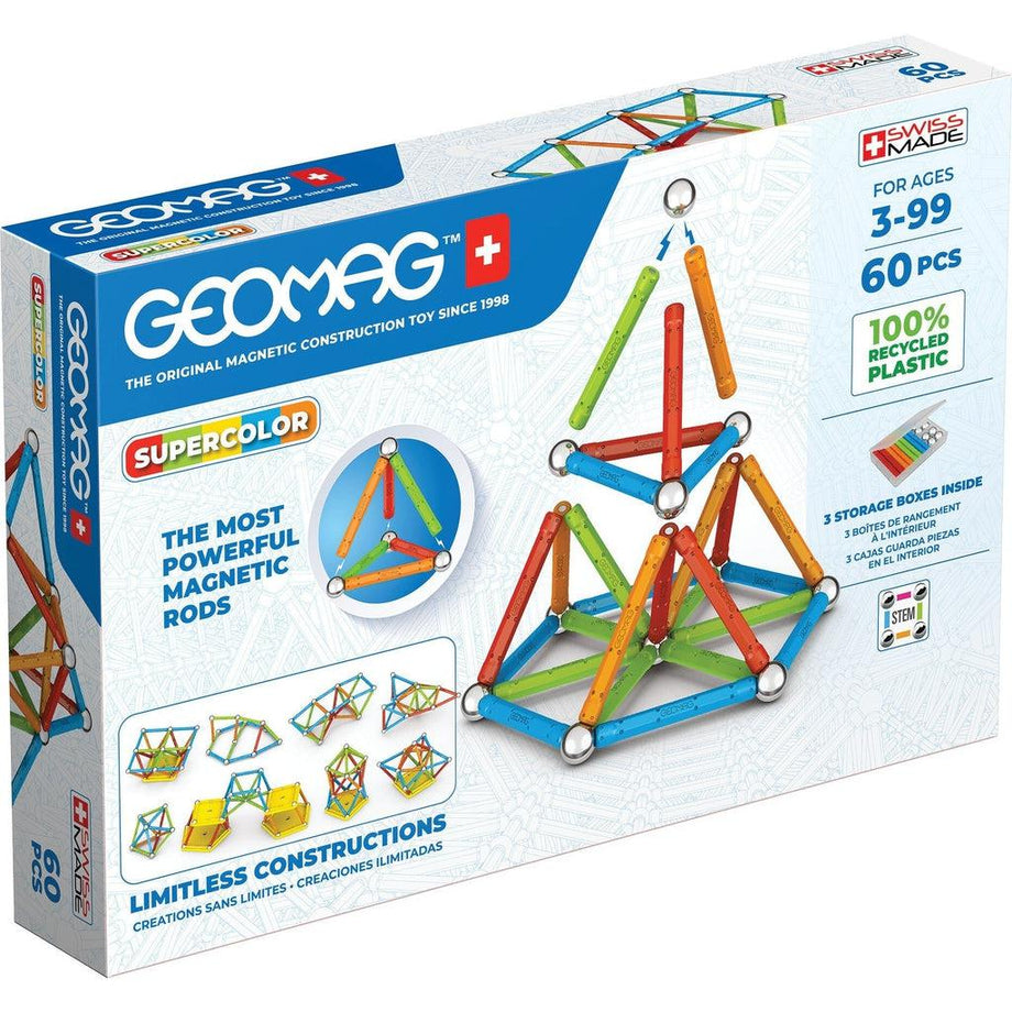 medier ubrugt kinakål Geomag Supercolor 60 pcs - Geomag – The Red Balloon Toy Store