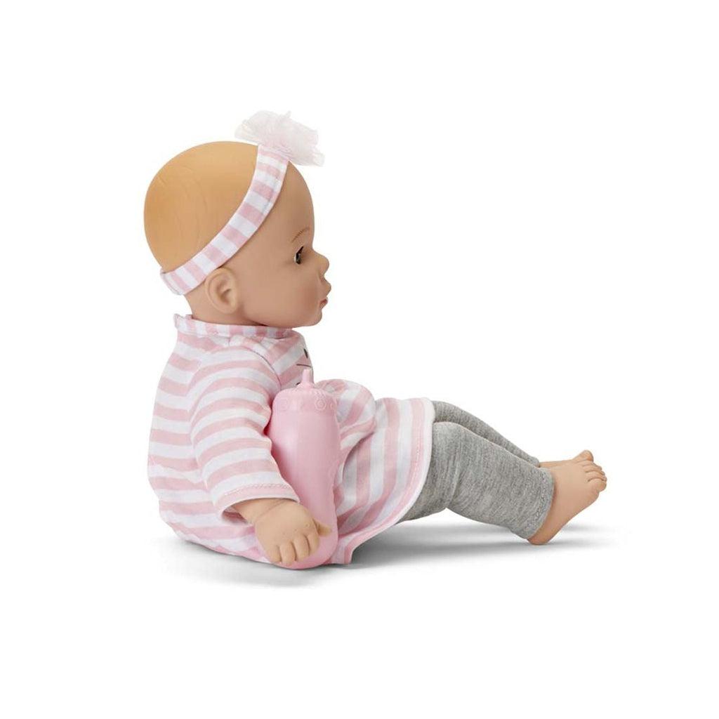 The baby doll is shown from the right side