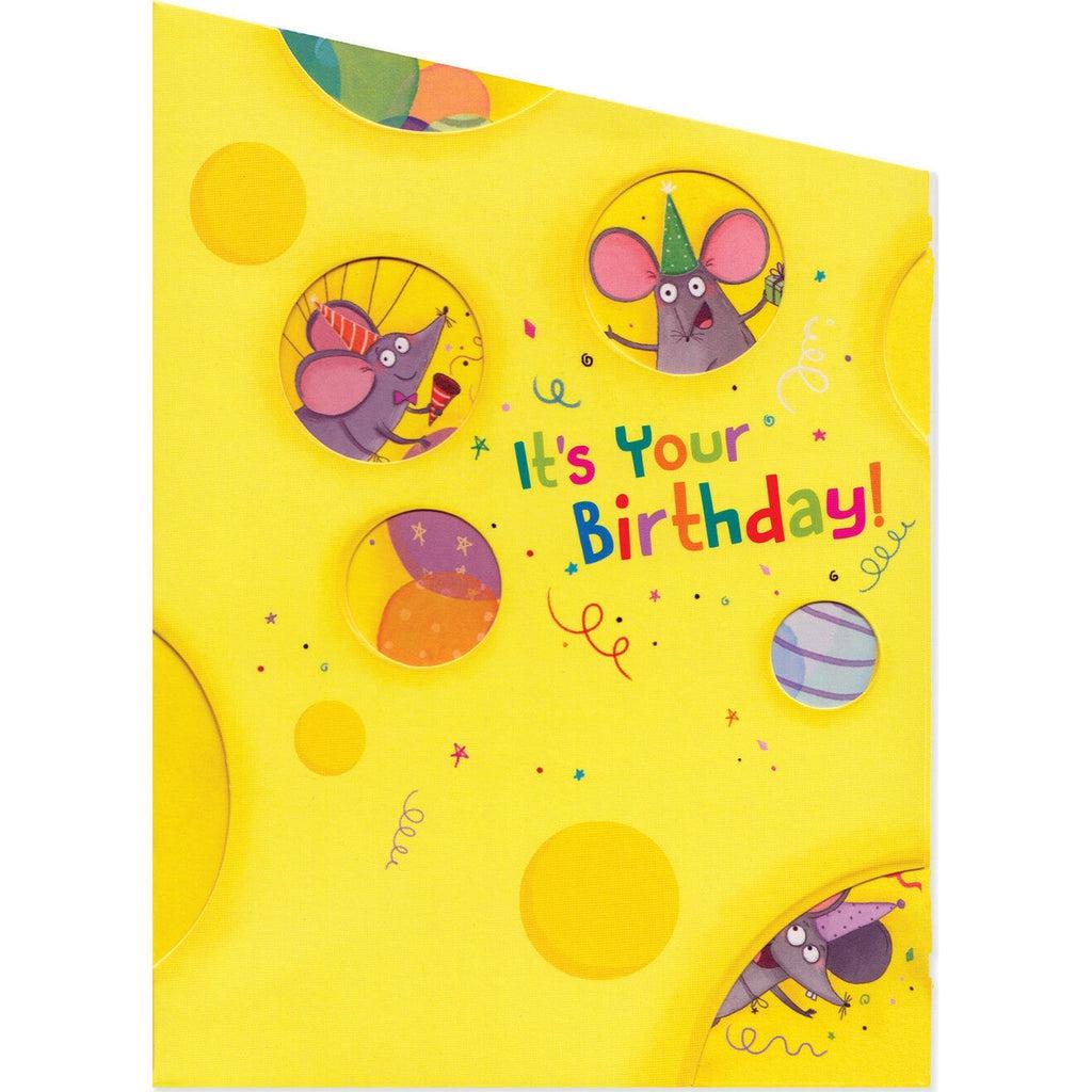Swiss Cheese Mouse - Birthday Card-Peaceable Kingdom-The Red Balloon Toy Store