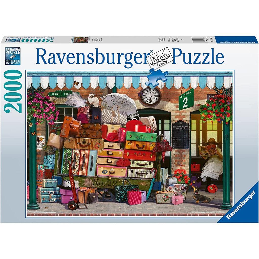 Image of the front of the puzzle box. It has information such as the brand name, Ravensburger, and the piece count (2000pc). In the center of the box is a picture of the finished puzzle. Puzzle described on next image.