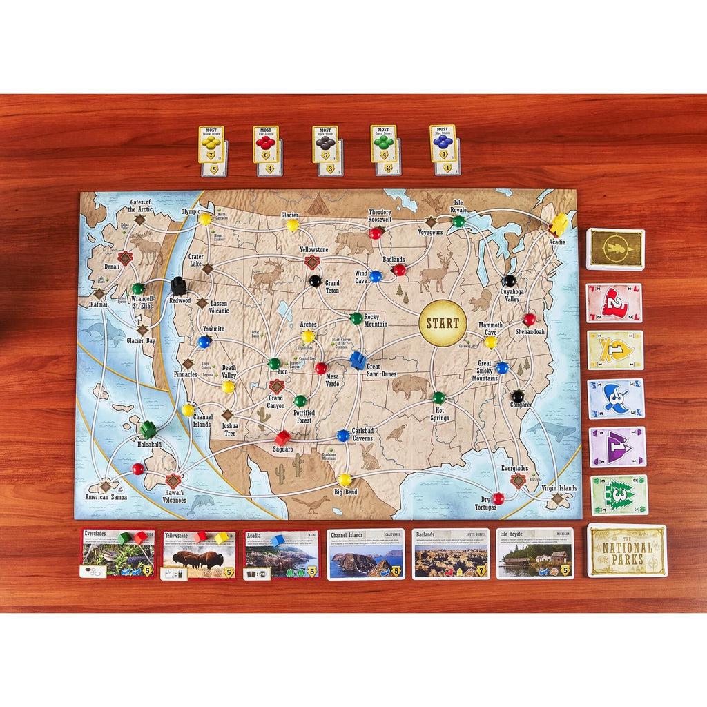 Image depicting the game fully set up on a tabletop.